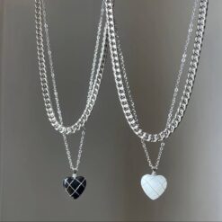 گردنبند دو زنجیره سنگ