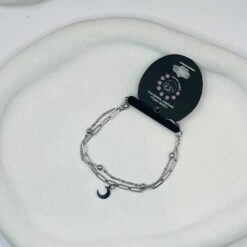 Alternative view of دستبند دو لاین ماه و ستاره کد 340