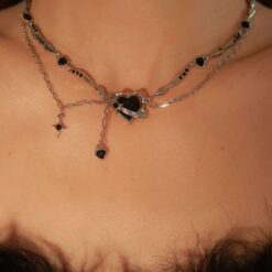 گردنی پینترستی قلب مشکی کد 1712