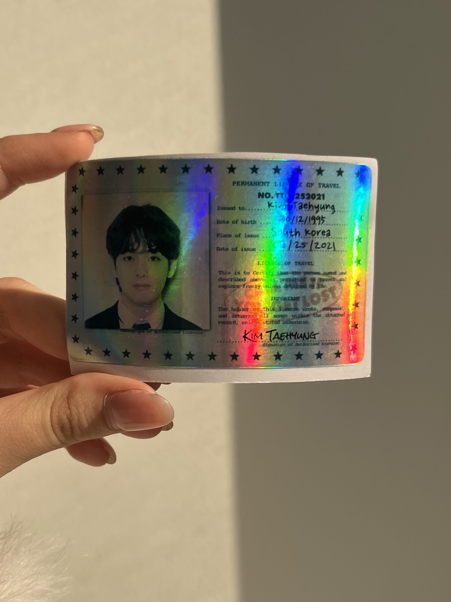 استیکر کارت گواهینامه طرح بی تی اس (BTS) کد 2112 - Image 3