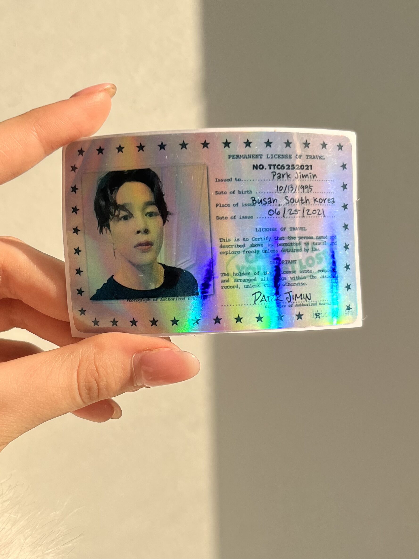 استیکر کارت گواهینامه طرح بی تی اس (BTS) کد 2112 - Image 2