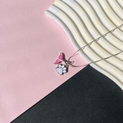 گردنبند سوارسکی دم وال صورتی کد ۲۲۵۶