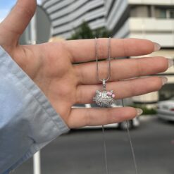 گردنبند سوارسکی لاکت طرح هلو کیتی ( hello kitty) کد 2195