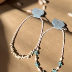 گردنبند ستاره فیروزه ای و سفید کد 2272