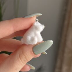 Alternative view of پلاک مخملی طرح خرس سفید کد 2677