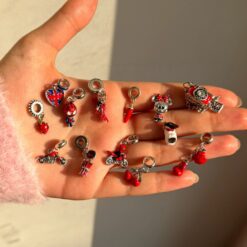 پلاک پاندورا تم رنگی قرمز کد 2912