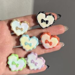 مهره قلب پاپیونی رنگارنگ کد 3158