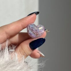 Alternative view of مهره قلبی بنفش شاینی کد 3165