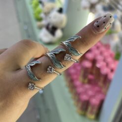 انگشتر دم وال نگینی کد 3391