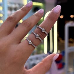انگشتر قلب نگینی کد 3449