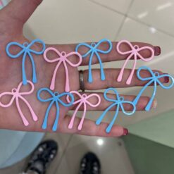 پلاک پاپیون صورتی و آبی کد 3609