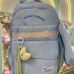 کوله‌پشتی جامدادی دار sweet bakery آبی کد 3871