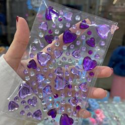 استیکر نگین قلبی و دایره‌ای بنفش کد 3969