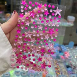 استیکر نگین ستاره‌ای صورتی کد 3991