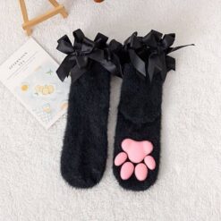 جوراب پنجه گربه‌ای برجسته پاپیونی کد 4337 - Image 5