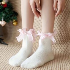 جوراب پنجه گربه‌ای برجسته پاپیونی کد 4337 - Image 3
