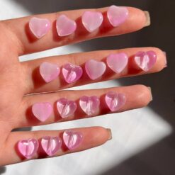 مهره ریز قلبی صورتی کد 4343