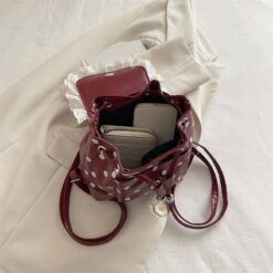 مینی کوله‌پشتی خال خالی پاپیونی توری کد 4408 - تصویر 10