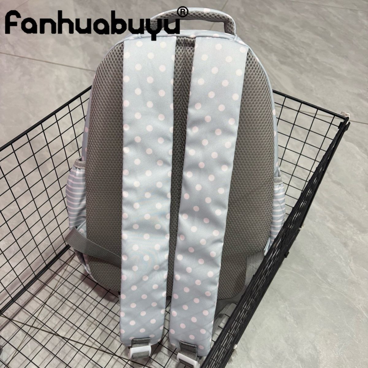 کولهپشتی صورتی طوسی خال خالی بال فرشته کد 4591 - تصویر 4
