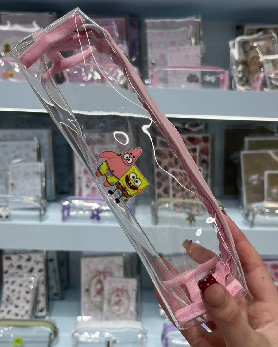 جامدادی شفاف طرح دار صورتی کد 4882 - تصویر 11