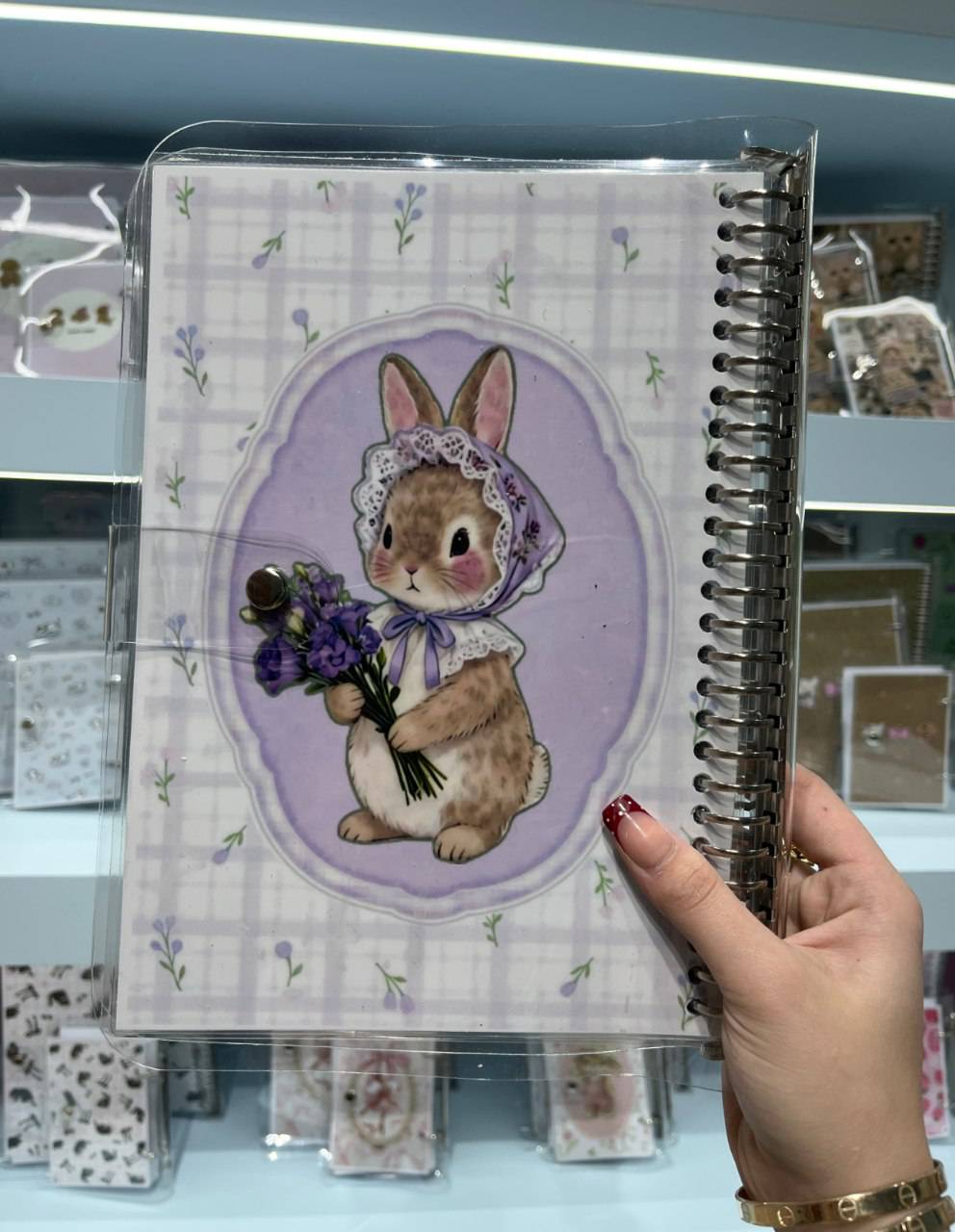 کلاسور شفاف خرگوش گل یاسی کد 4905 - تصویر 2